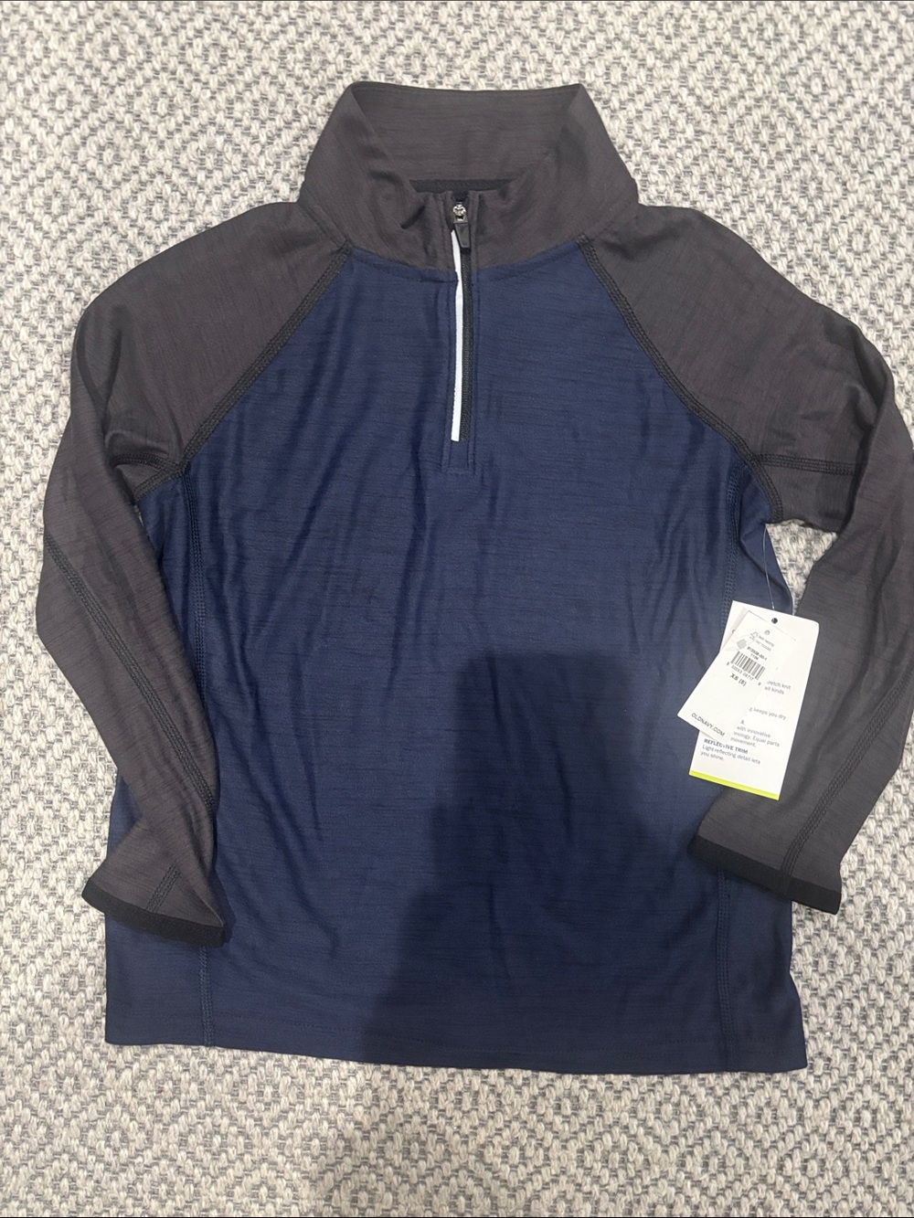 Old Navy Boys Navy and Charcoal Quarter-Zip Pullover